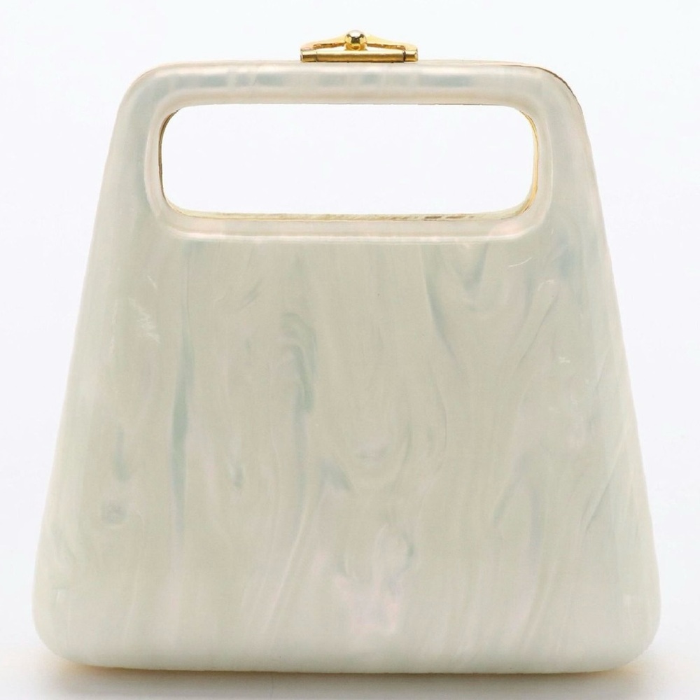 Boston Vintage Vanity Clutch in Pearly White Lucite